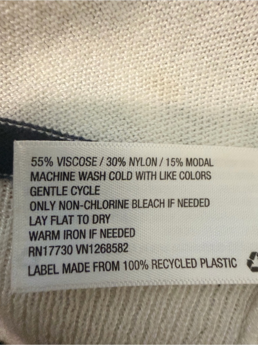 Merona Cream and Navy Striped Open Cardigan - Picture 5 of 5